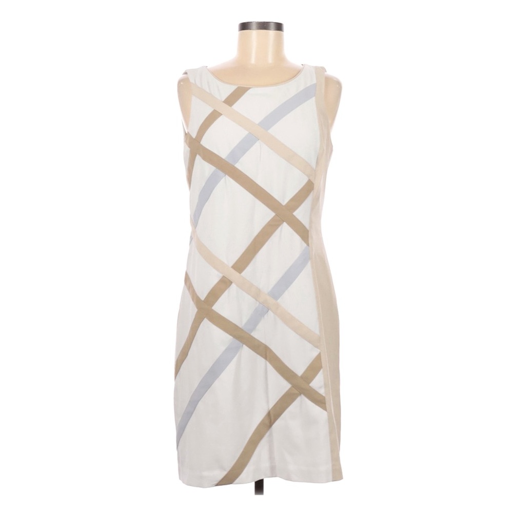 WHBM Shell Neutral Colorblock Sheath Dress